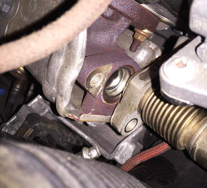 Engine bay showing EGR system area